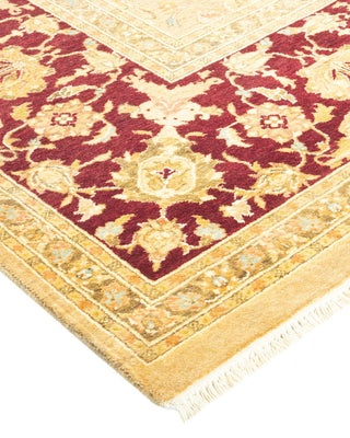 Traditional Mogul Yellow Wool Area Rug 8' 1" x 15' 1" - Solo Rugs