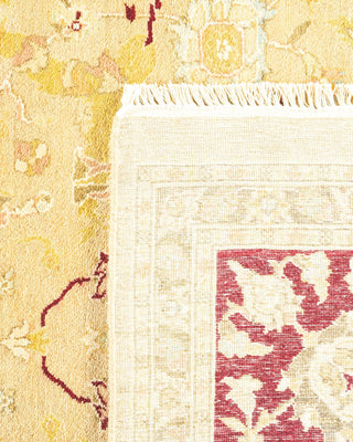 Traditional Mogul Yellow Wool Area Rug 8' 1" x 15' 1" - Solo Rugs