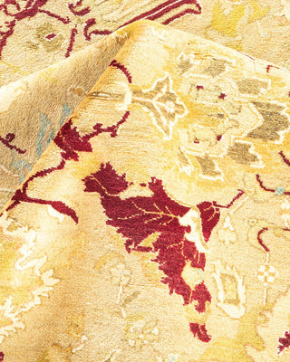 Traditional Mogul Yellow Wool Area Rug 8' 1" x 15' 1" - Solo Rugs