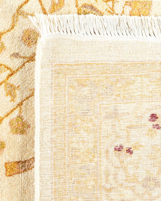 Traditional Mogul Ivory Wool Area Rug 6' 1" x 9' 7" - Solo Rugs