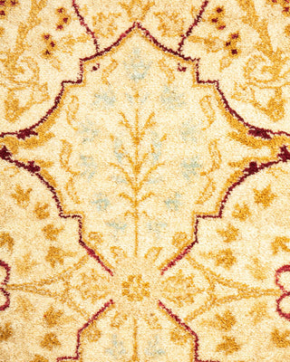 Traditional Mogul Ivory Wool Area Rug 6' 1" x 6' 3" - Solo Rugs