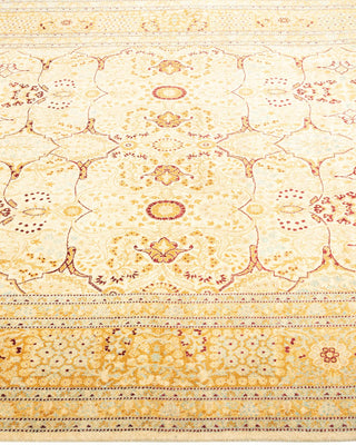 Traditional Mogul Ivory Wool Area Rug 6' 1" x 6' 3" - Solo Rugs