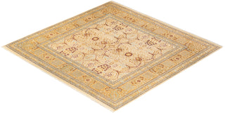 Traditional Mogul Ivory Wool Area Rug 6' 1" x 6' 3" - Solo Rugs