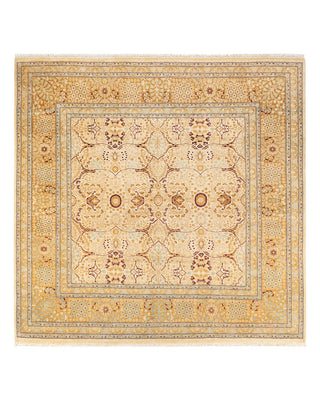 Traditional Mogul Ivory Wool Area Rug 6' 1" x 6' 3" - Solo Rugs