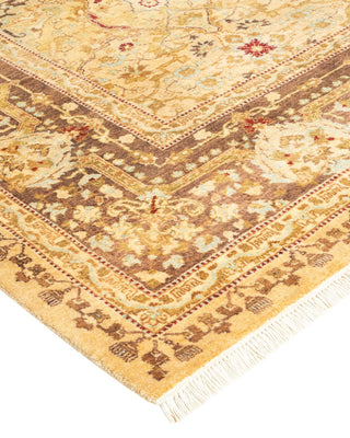 Traditional Mogul Yellow Wool Square Area Rug 6' 1" x 6' 3" - Solo Rugs