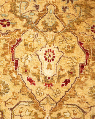 Traditional Mogul Yellow Wool Square Area Rug 6' 1" x 6' 3" - Solo Rugs