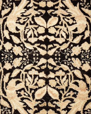 Traditional Mogul Black Wool Area Rug 5' 2" x 7' 9" - Solo Rugs