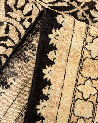 Traditional Mogul Black Wool Area Rug 5' 2" x 7' 9" - Solo Rugs