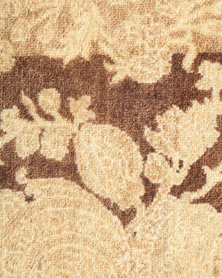Traditional Mogul Brown Wool Square Area Rug 5' 1" x 5' 3" - Solo Rugs