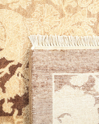 Traditional Mogul Brown Wool Square Area Rug 5' 1" x 5' 3" - Solo Rugs