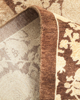 Traditional Mogul Brown Wool Square Area Rug 5' 1" x 5' 3" - Solo Rugs