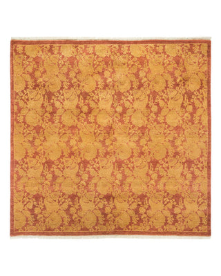 Traditional Mogul Pink Wool Square Area Rug 4' 7" x 4' 9" - Solo Rugs