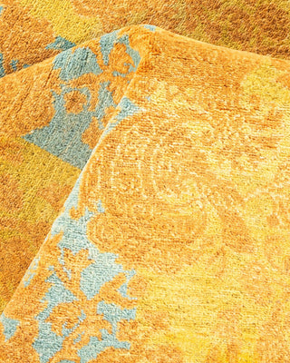 Traditional Mogul Green Wool Area Rug 4' 1" x 6' 3" - Solo Rugs