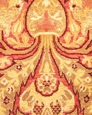Traditional Mogul Yellow Wool Area Rug 4' 3" x 6' 6" - Solo Rugs