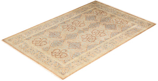 Traditional Mogul Brown Wool Area Rug 4' 3" x 6' 5" - Solo Rugs