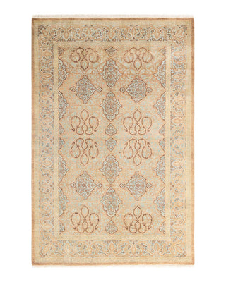 Traditional Mogul Brown Wool Area Rug 4' 3" x 6' 5" - Solo Rugs