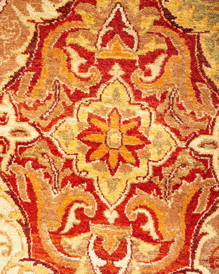 Traditional Mogul Orange Wool Area Rug 4' 2" x 6' 2" - Solo Rugs