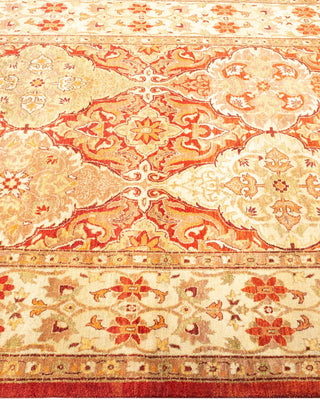 Traditional Mogul Orange Wool Area Rug 4' 2" x 6' 2" - Solo Rugs