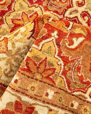 Traditional Mogul Orange Wool Area Rug 4' 2" x 6' 2" - Solo Rugs