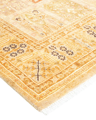 Traditional Mogul Ivory Wool Area Rug 4' 0" x 6' 1" - Solo Rugs