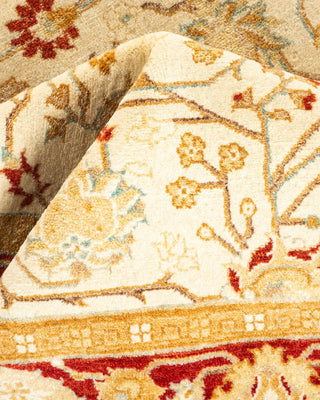 Traditional Mogul Ivory Wool Area Rug 4' 3" x 6' 2" - Solo Rugs