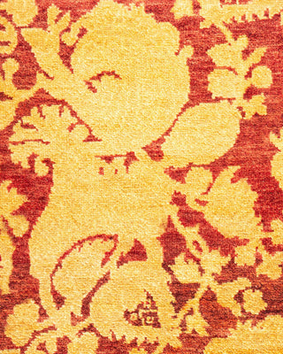 Traditional Mogul Red Wool Square Area Rug 4' 1" x 4' 2" - Solo Rugs
