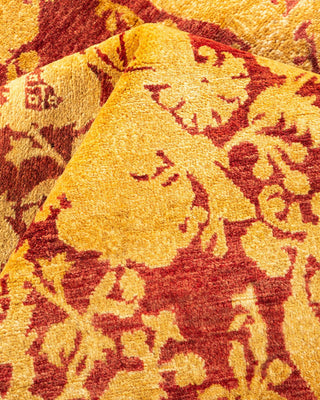 Traditional Mogul Red Wool Square Area Rug 4' 1" x 4' 2" - Solo Rugs