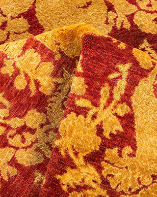Traditional Mogul Yellow Wool Square Area Rug 4' 1" x 4' 1" - Solo Rugs