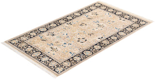 Traditional Mogul Ivory Wool Area Rug 3' 2" x 5' 5" - Solo Rugs