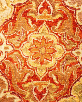 Traditional Mogul Orange Wool Area Rug 3' 1" x 5' 6" - Solo Rugs