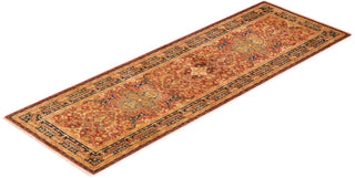 Traditional Mogul Orange Wool Runner 2' 8" x 8' 0" - Solo Rugs