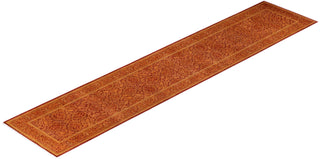 Traditional Mogul Orange Wool Runner 2' 6" x 12' 1" - Solo Rugs