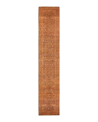 Traditional Mogul Yellow Wool Runner 2' 8" x 14' 5" - Solo Rugs