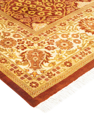 Traditional Mogul Orange Wool Area Rug 5' 3" x 8' 0" - Solo Rugs