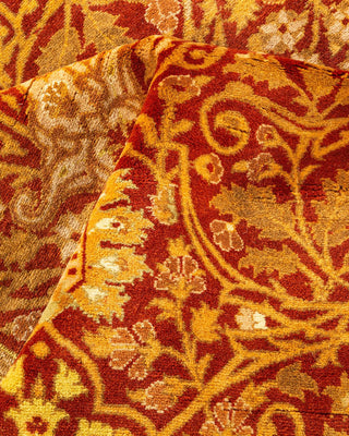 Traditional Mogul Orange Wool Area Rug 5' 3" x 8' 0" - Solo Rugs
