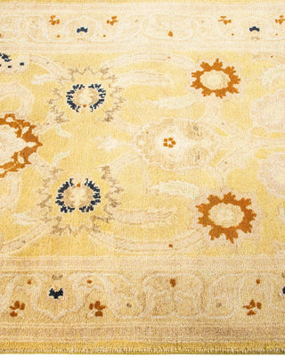 Contemporary Eclectic Green Wool Runner 2' 5" x 13' 3" - Solo Rugs
