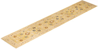 Contemporary Eclectic Green Wool Runner 2' 5" x 13' 3" - Solo Rugs