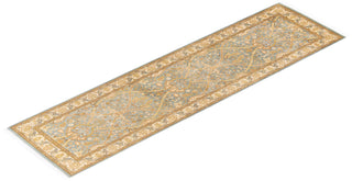 Traditional Mogul Light Blue Wool Runner 2' 7" x 8' 6" - Solo Rugs