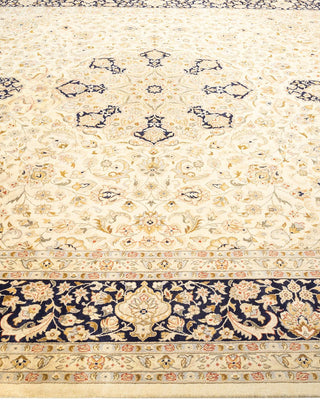 Traditional Mogul Ivory Wool Area Rug 9' 2" x 12' 5" - Solo Rugs