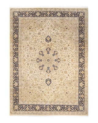 Traditional Mogul Ivory Wool Area Rug 9' 2" x 12' 5" - Solo Rugs