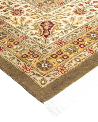 Traditional Mogul Brown Wool Area Rug 9' 1" x 12' 0" - Solo Rugs