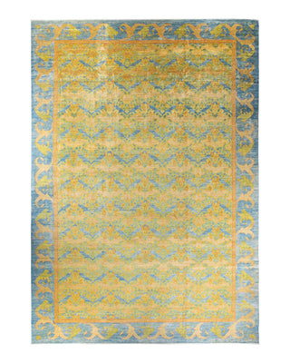 Contemporary Arts & Crafts Light Blue Wool Area Rug 11' 10" x 17' 2" - Solo Rugs