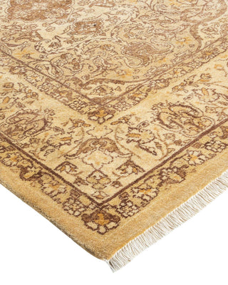 Traditional Mogul Yellow Wool Area Rug 5' 1" x 8' 0" - Solo Rugs