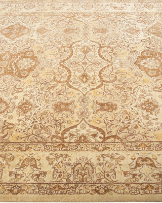 Traditional Mogul Yellow Wool Area Rug 5' 1" x 8' 0" - Solo Rugs