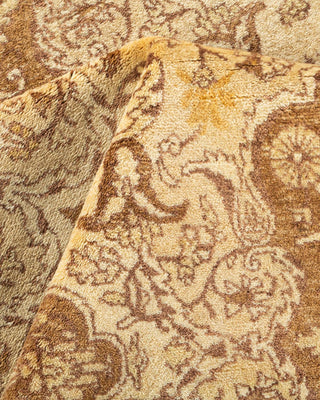 Traditional Mogul Yellow Wool Area Rug 5' 1" x 8' 0" - Solo Rugs