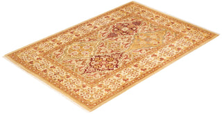 Traditional Mogul Ivory Wool Area Rug 4' 2" x 6' 1" - Solo Rugs