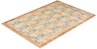 Traditional Mogul Brown Wool Area Rug 4' 2" x 5' 10" - Solo Rugs