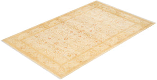 Traditional Mogul Ivory Wool Area Rug 4' 1" x 6' 4" - Solo Rugs