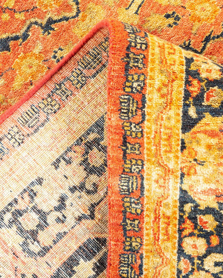 Traditional Mogul Orange Wool Area Rug 4' 4" x 6' 1" - Solo Rugs