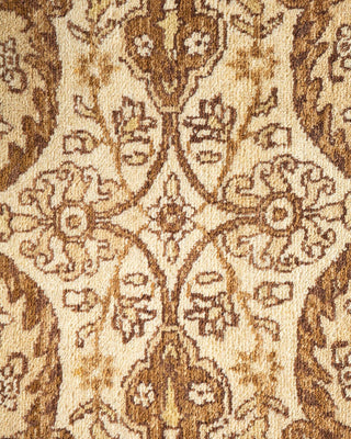 Traditional Mogul Yellow Wool Area Rug 4' 0" x 6' 2" - Solo Rugs